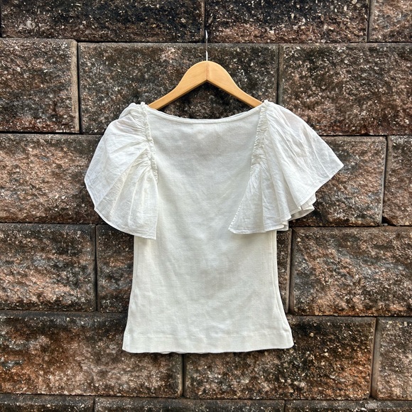 Anthropologie Maeve Flutter-Sleeved Top - Picture 7 of 7